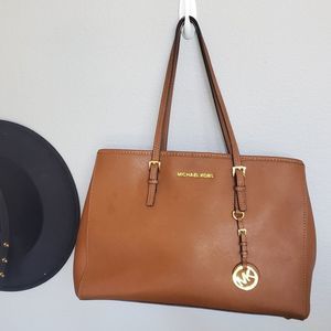 Michael Kors brown tote bag with wallet